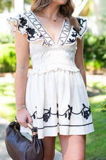 Rachel Dress - Cream/Black