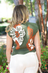 Floral Scalloped Sweater - Olive