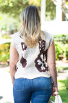 Floral Scalloped Sweater - Beige