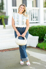 Floral Flare Sweater - Blue