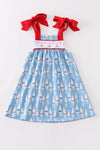 Sailboat Embroidered Girls Dress