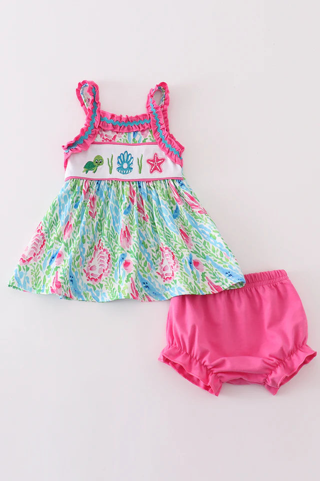 Under the Sea Embroidered Girls Set