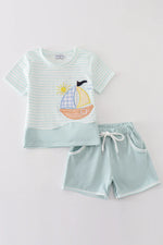 Sailboat Striped Boys Set