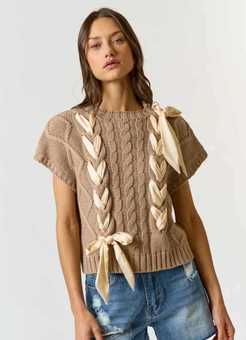 Kinsey Sweater - Taupe/Cream