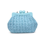 Woven Large Clutch - Aqua