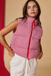 Red Gingham Puffer Vest