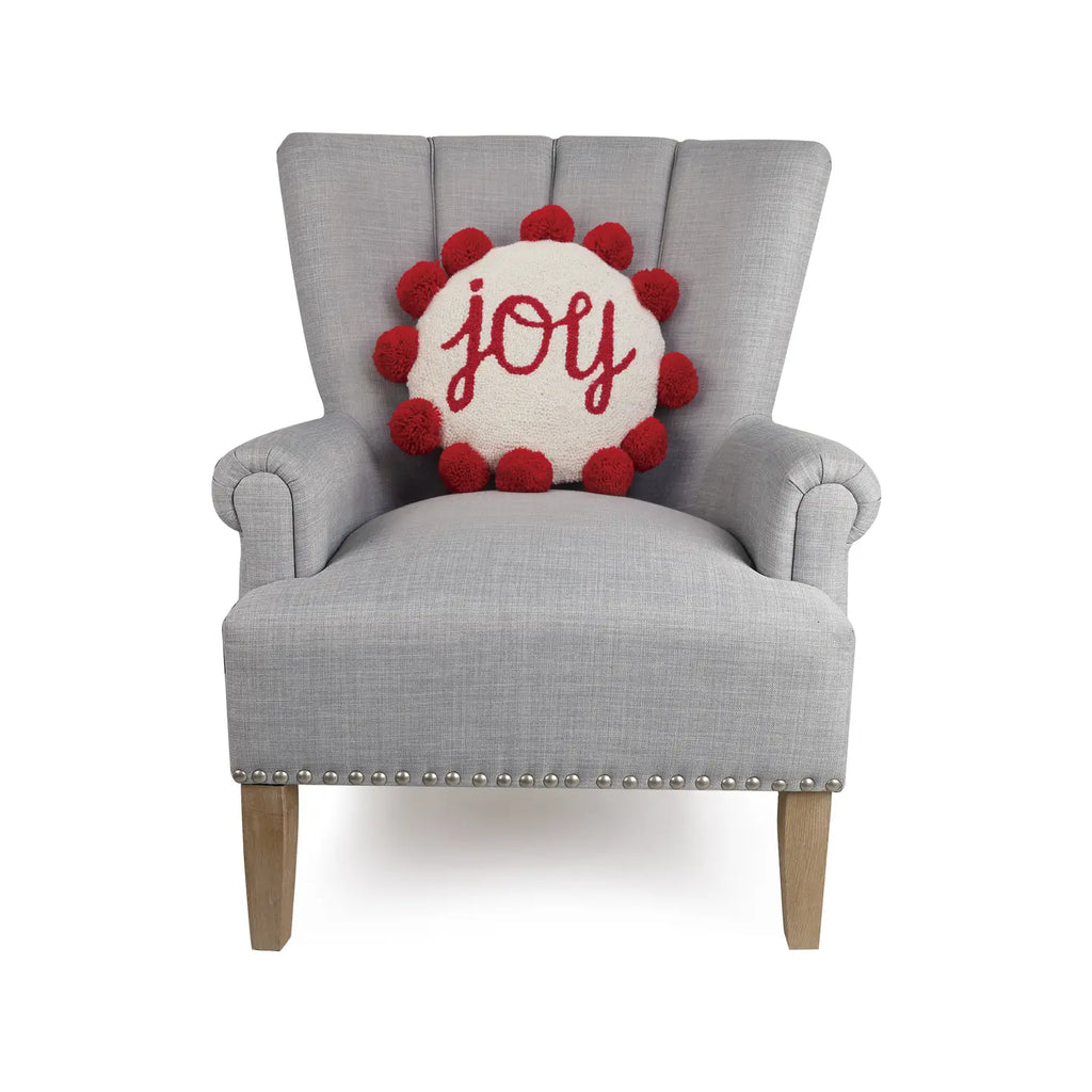 "JOY" Pom Pom Pillow