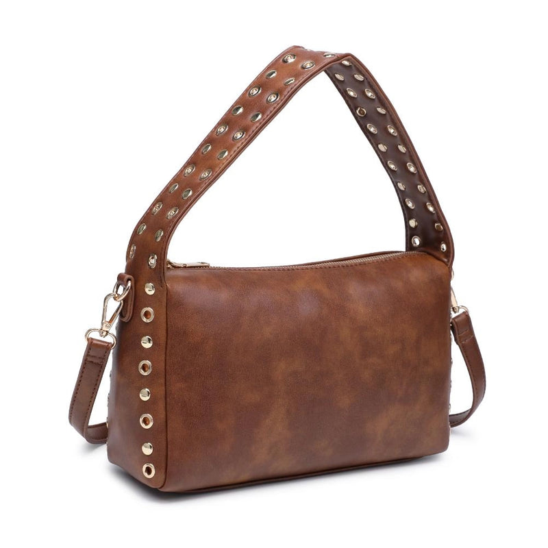 Brown Leather Grommet Purse