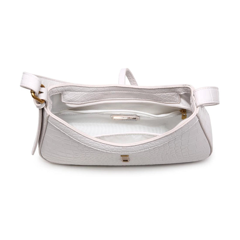 Crocodile Vegan Leather Bag - Oatmilk