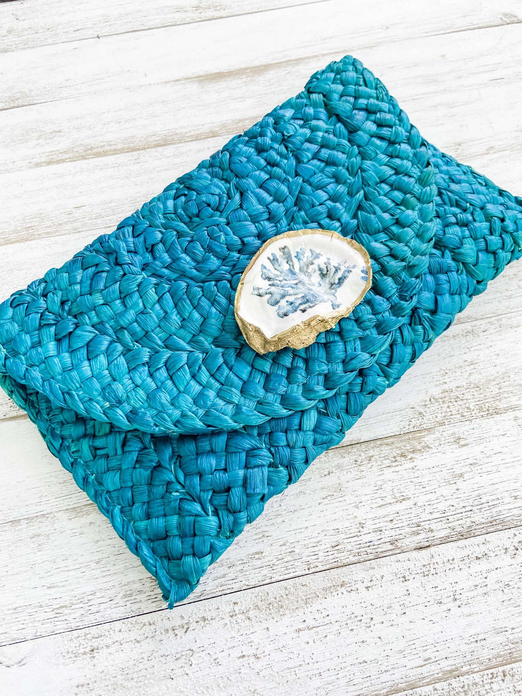 Oyster Clutch - Teal