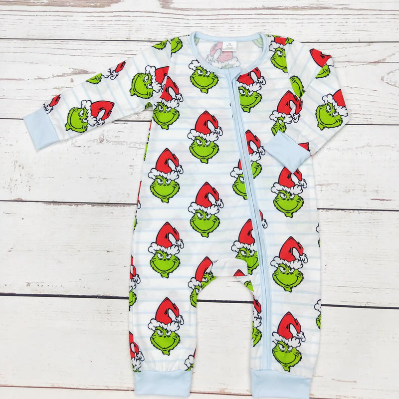 Grinch Blue Stripe Pajamas