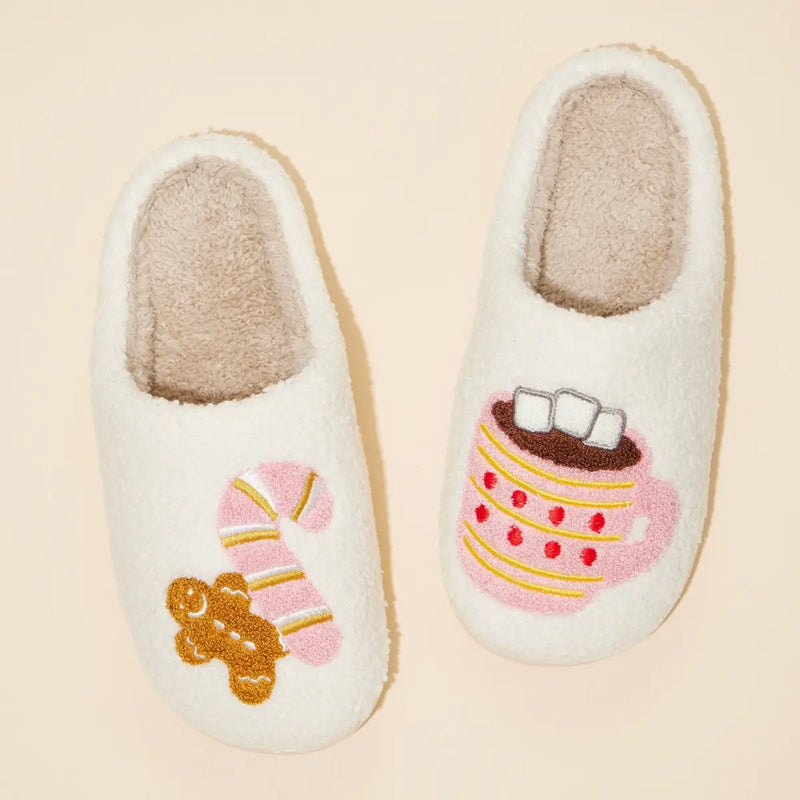 Hot Cocoa & Gingerbread Slippers