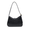 Crocodile Vegan Leather Bag - Black