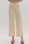 Scalloped Trim Pants - Cream