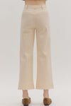 Scalloped Trim Pants - Cream