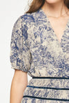 Fall Toile Dress - Navy