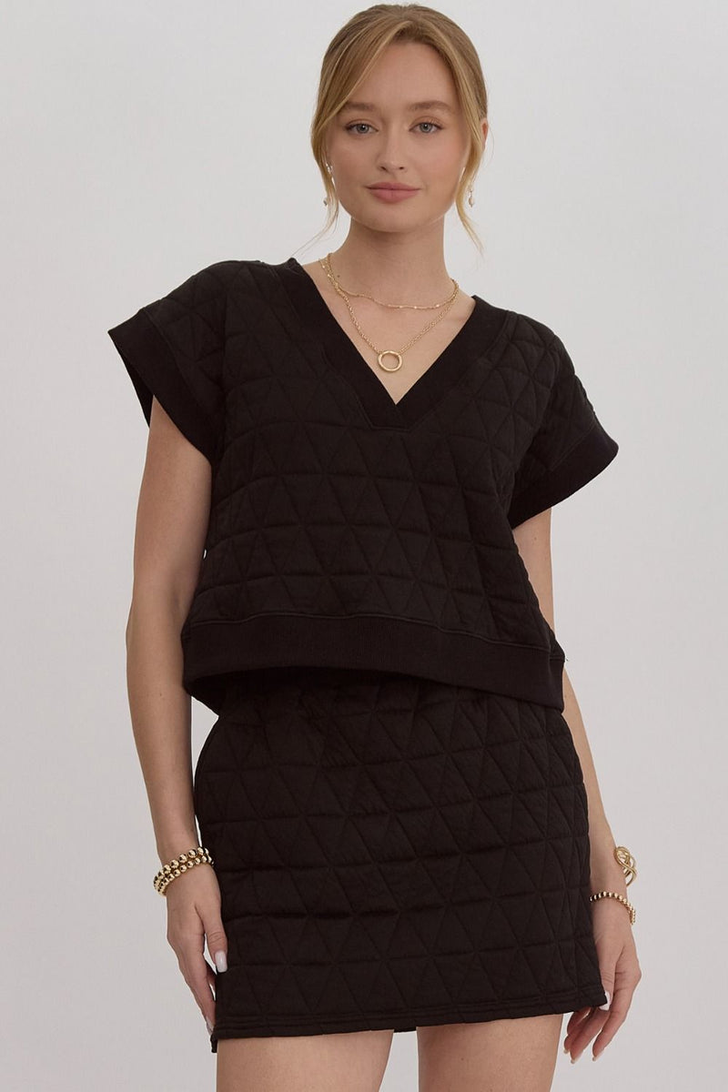 Black Quilted Set