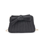 Bow Black Glitter Clutch