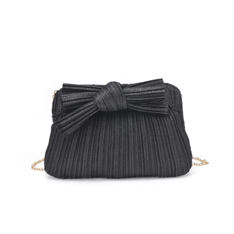 Bow Black Glitter Clutch